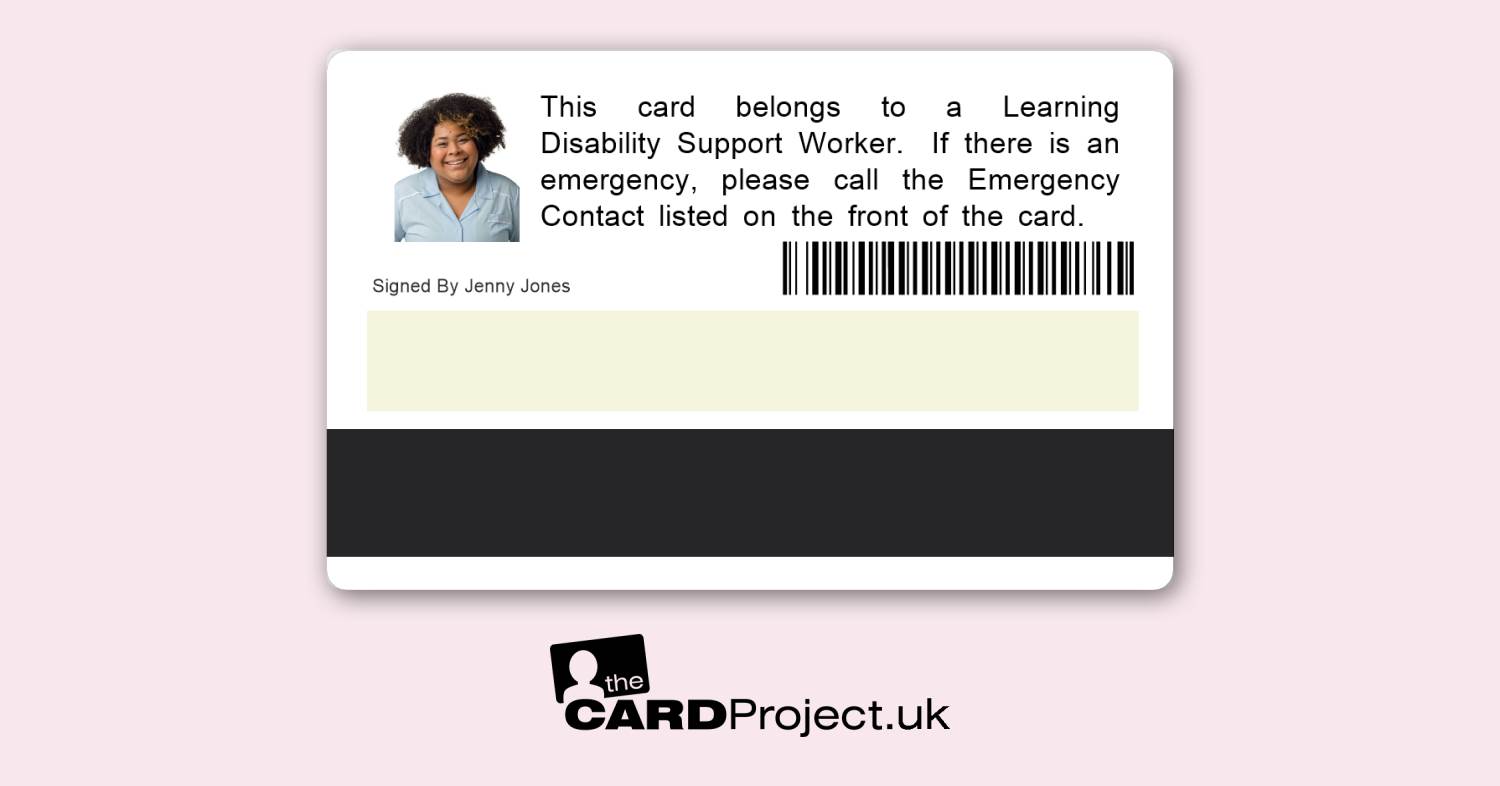 Learning Disability Support Worker ID Card Premium (REAR)